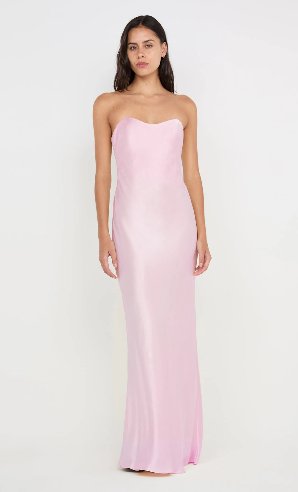 Statement-Print CINDER STRAPLESS MAXI DRESS - POWDER PINK