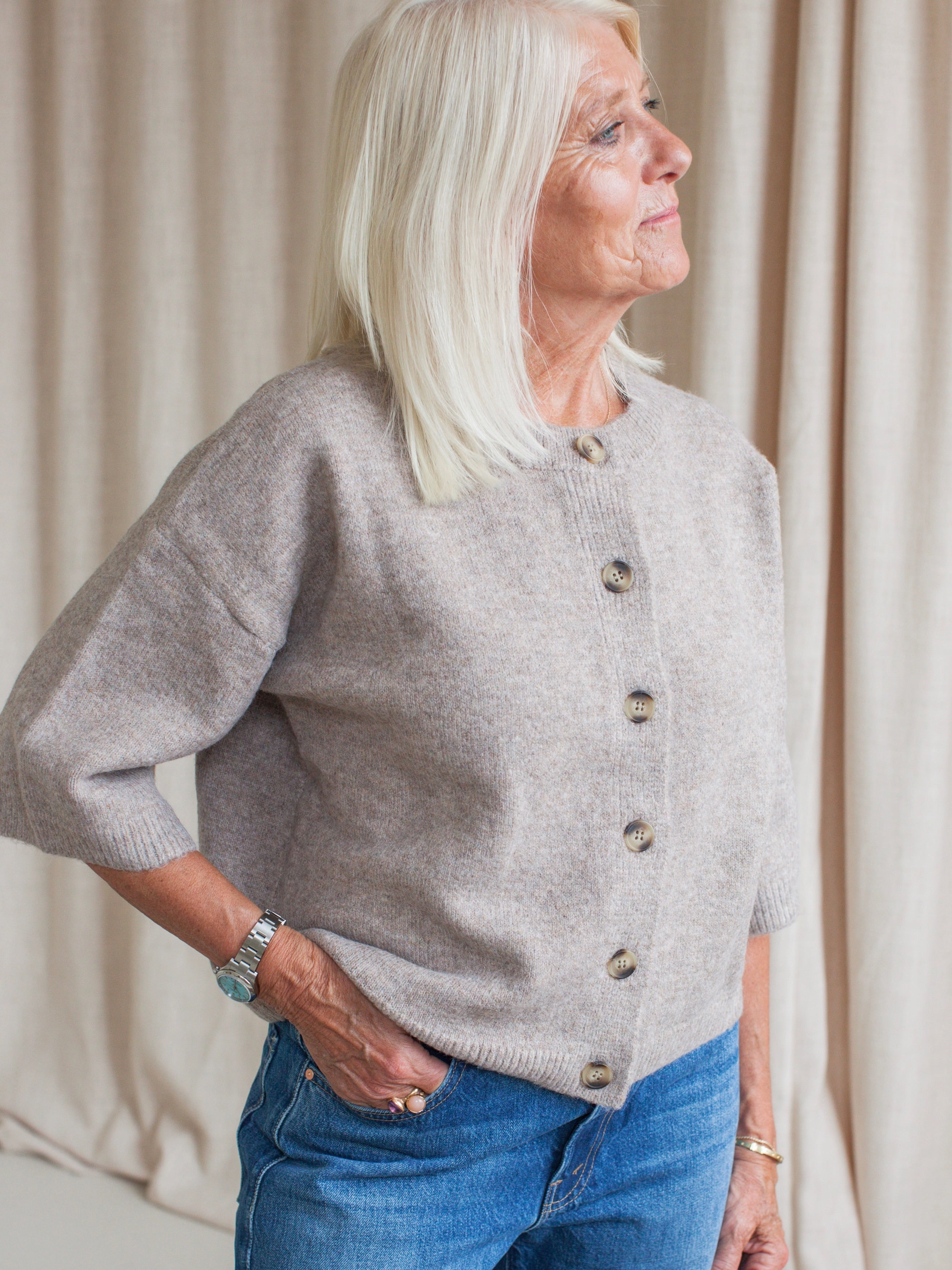 Malia Knit Cardigan Shrink Resistant Treatment