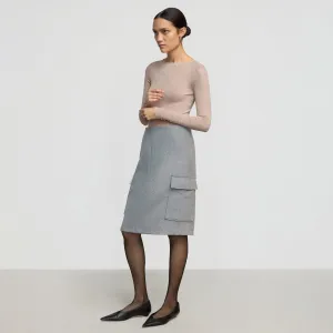 Felicia Wool Utility Midi Skirt Fresh Energy