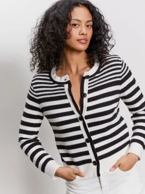 City Summer Cardi Black/ Macrame Multi Stripe All Season Wear Fabric PaddedInsulation