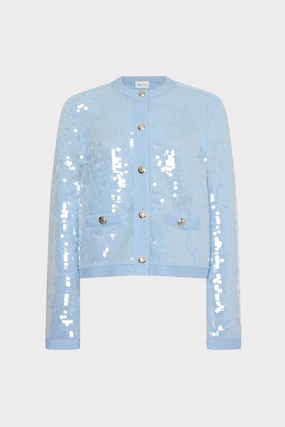 Iman Sequin Knit Cardigan Breathable Merino Wool AntiStatic Finish