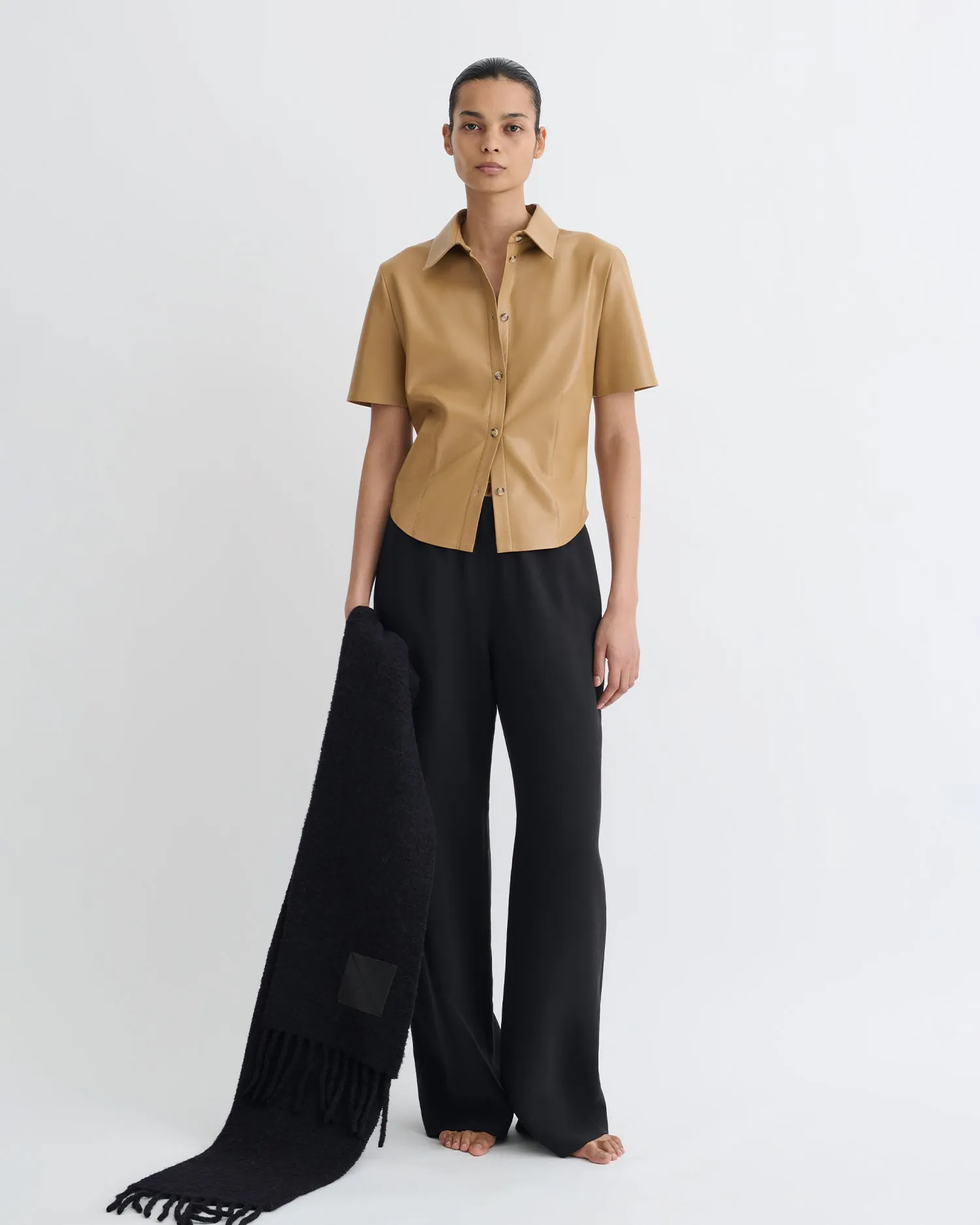 Clare - Okobor?Alt-Leather Shirt - Oak AntiSnagTechnology