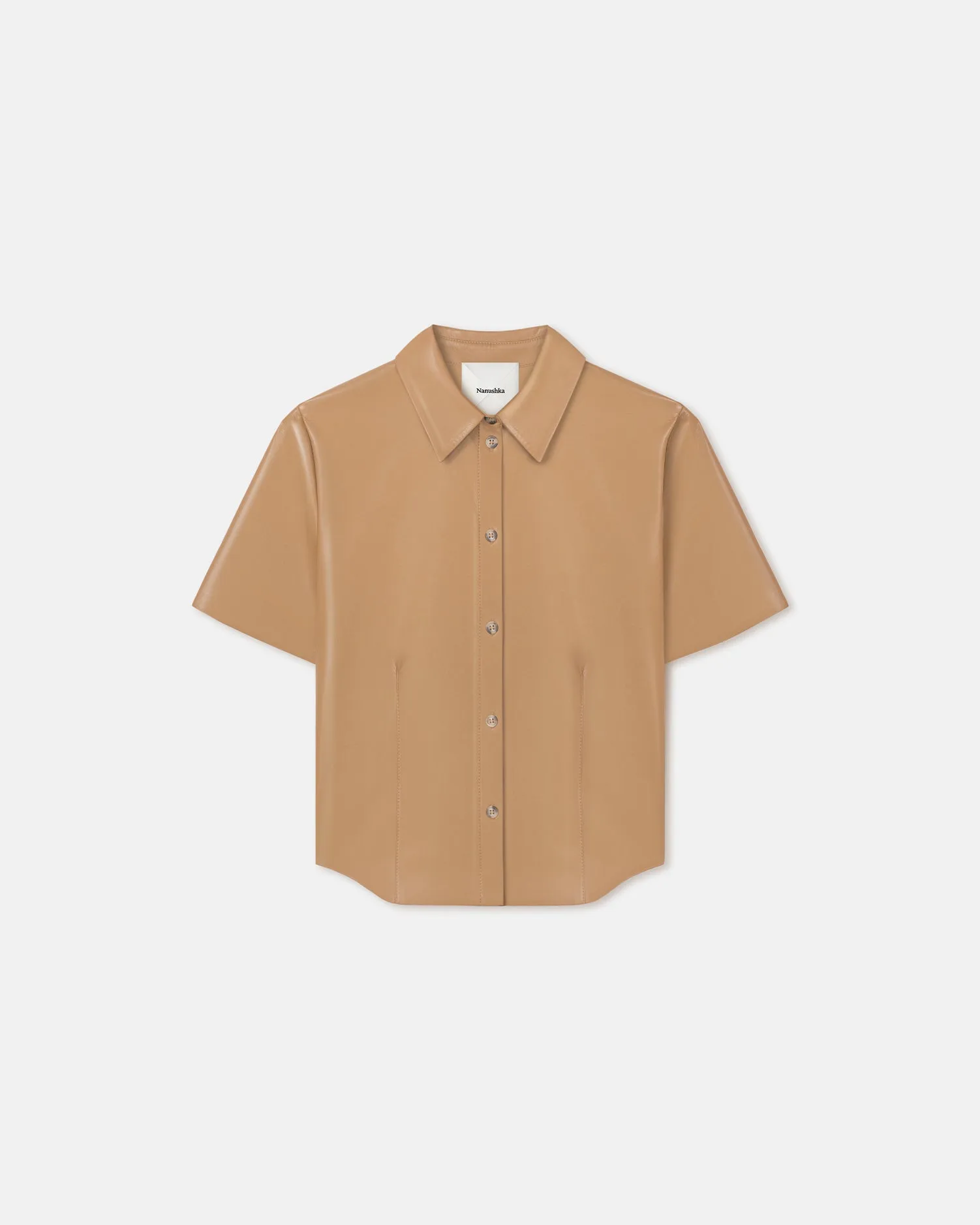 Clare - Okobor?Alt-Leather Shirt - Oak Minimal Waist