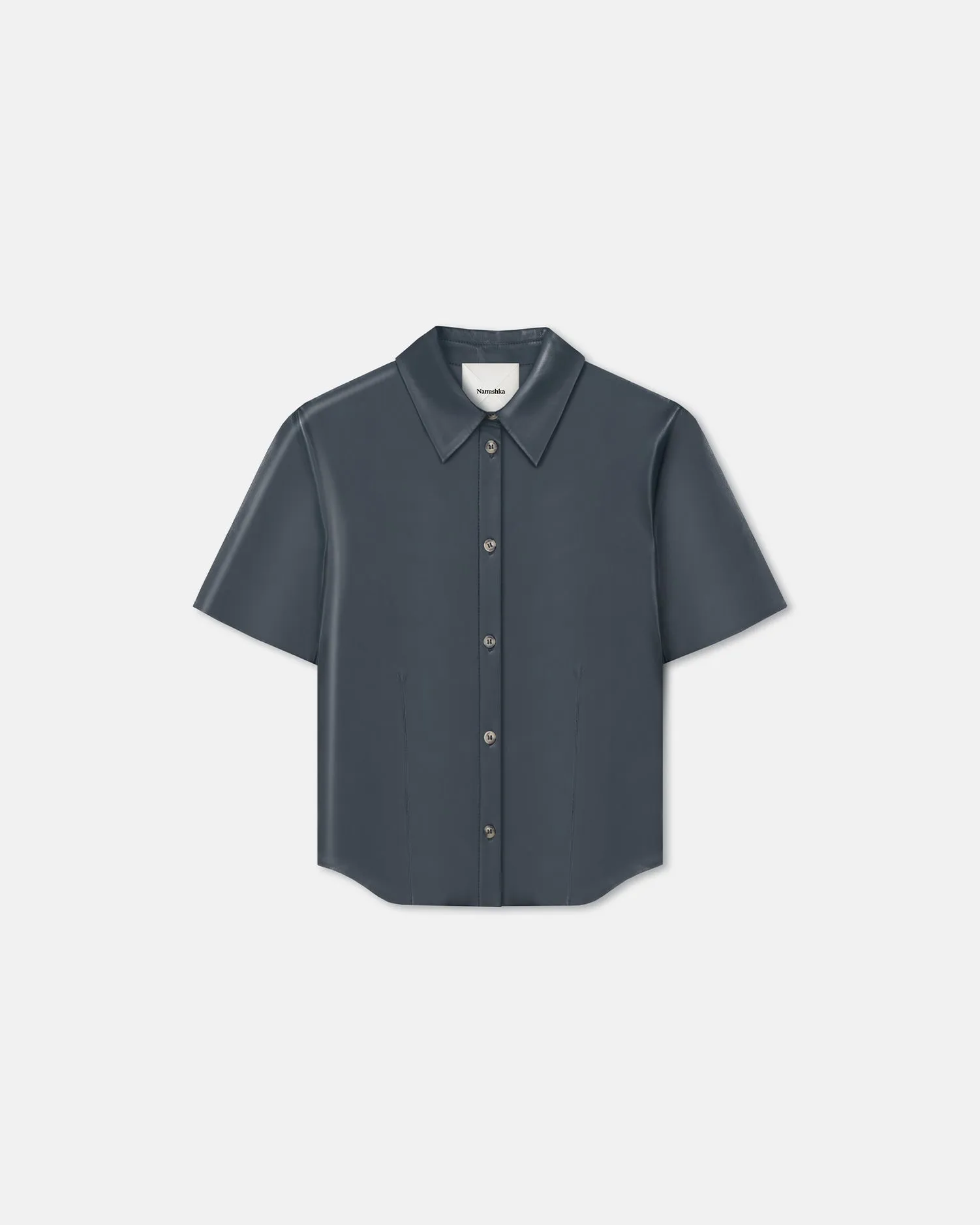 Clare - Okobor?Alt-Leather Shirt - Steel Blue No Bunching barbecue outfit