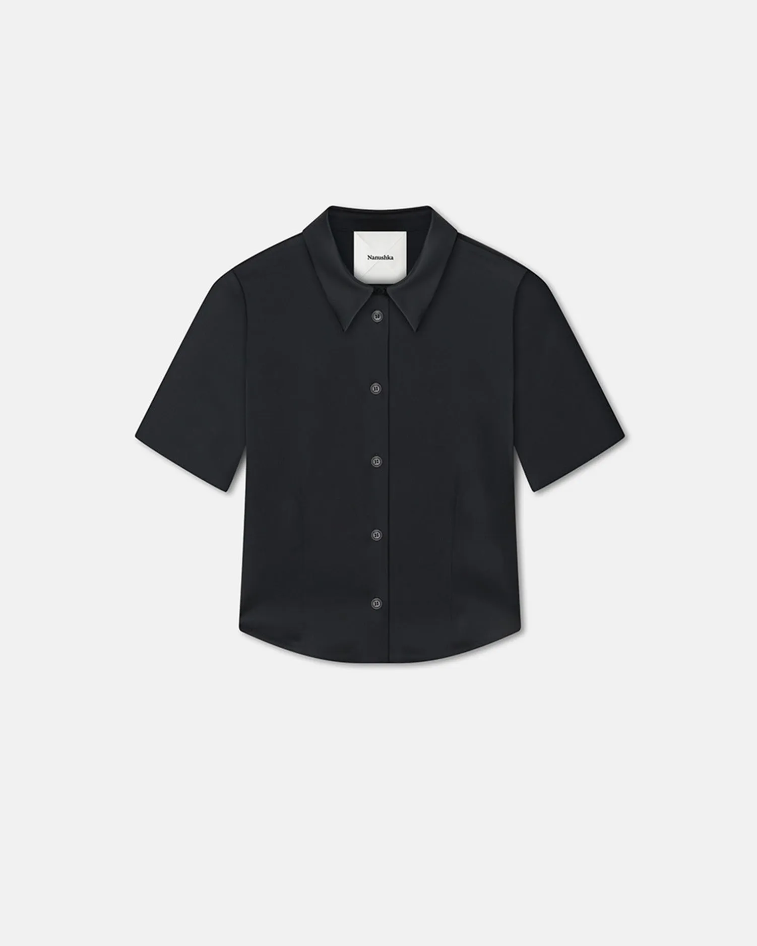 Roomy Comfort Clare - Slip Satin Shirt - Black