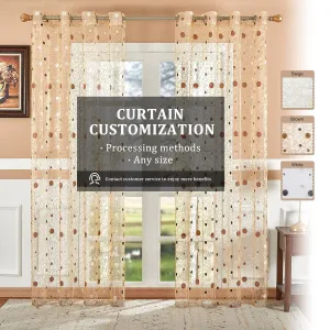 Classic Curtain Designs- Embroidered White Sheer Drapes,Dot Voile Curtains For Living Room,Bedroom,Nursery Grommet Window Curtains,1 Panel