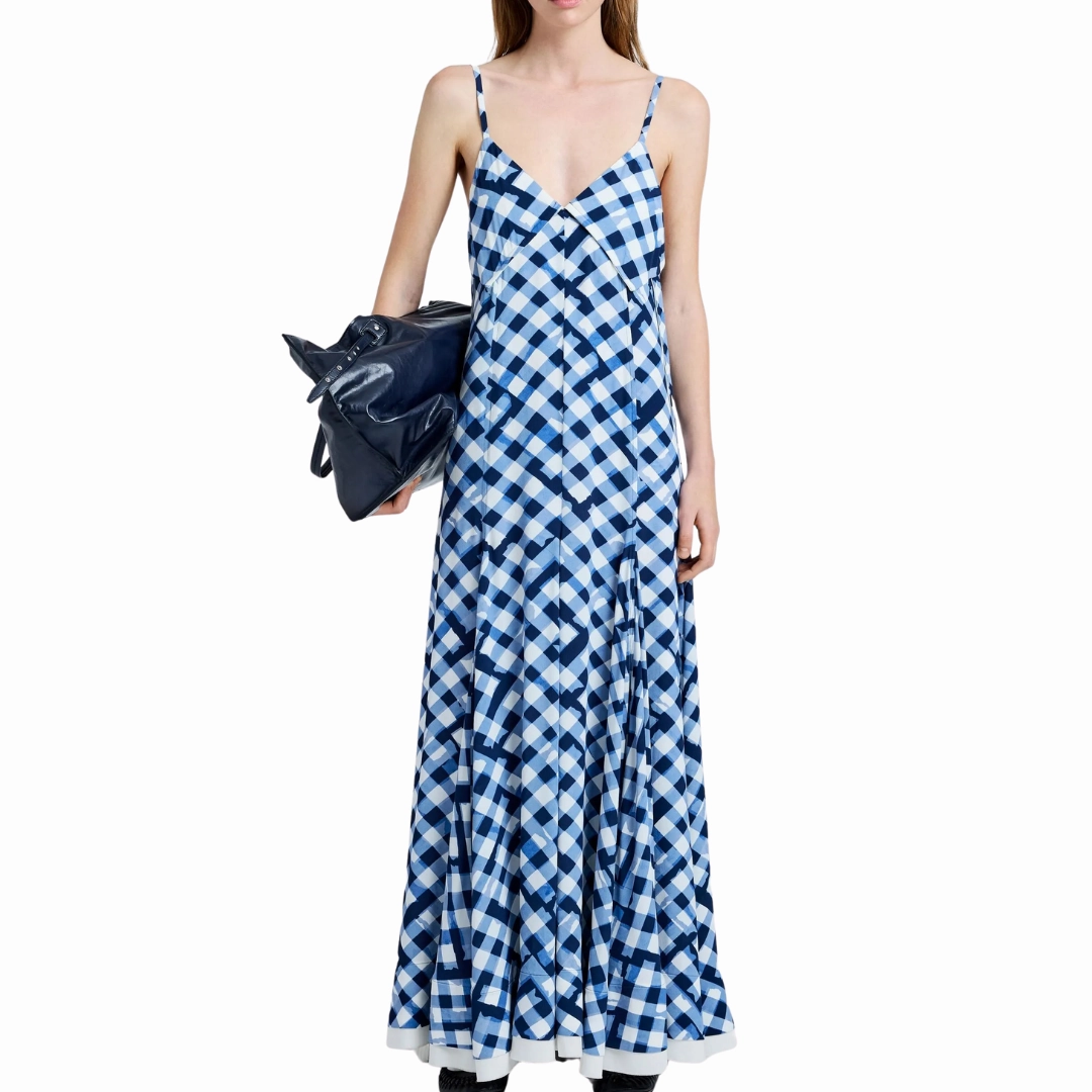 Navy Check June Dress All-Purpose Comfort