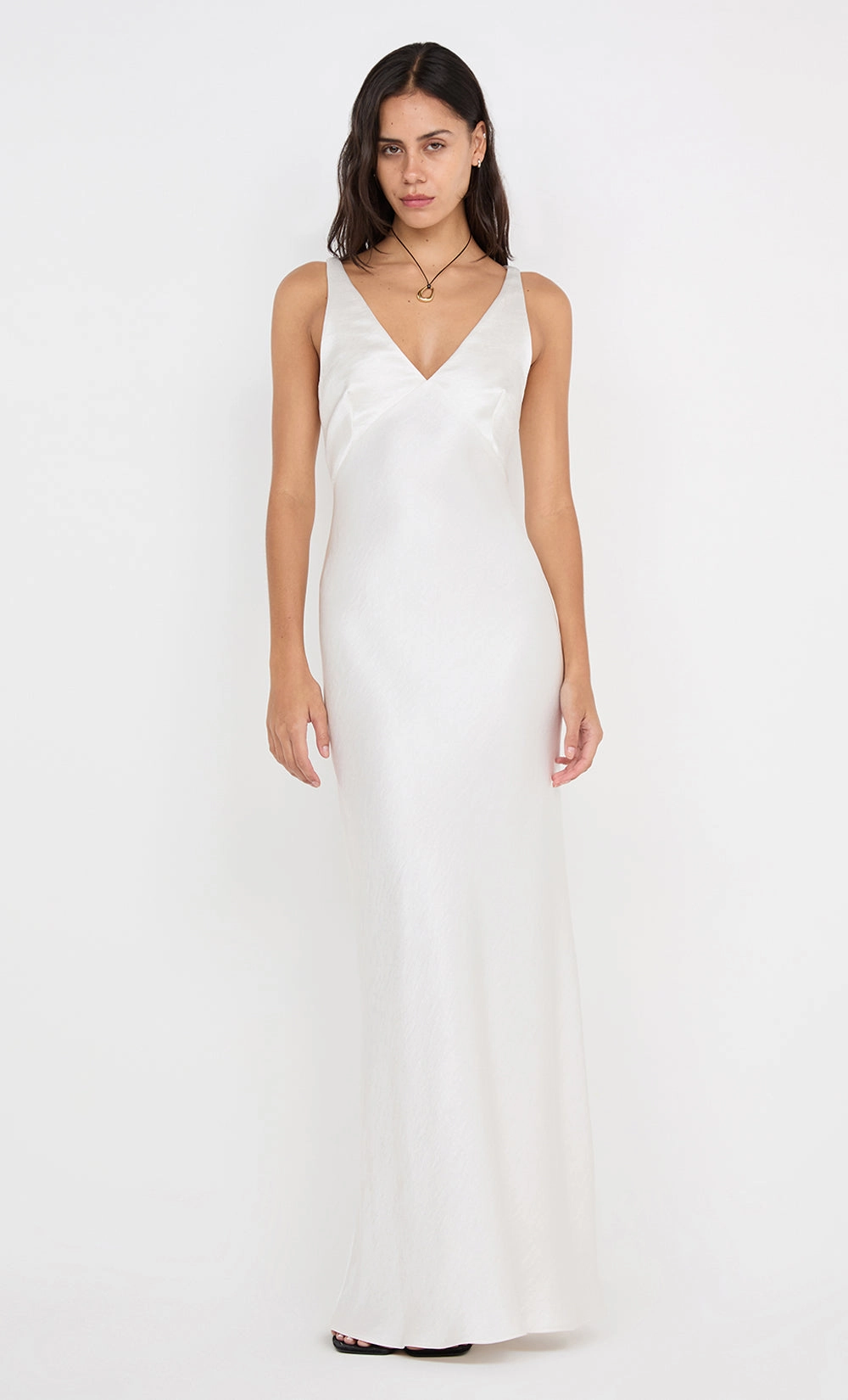 Classic Layer AUSTEN V NECK MAXI DRESS - IVORY