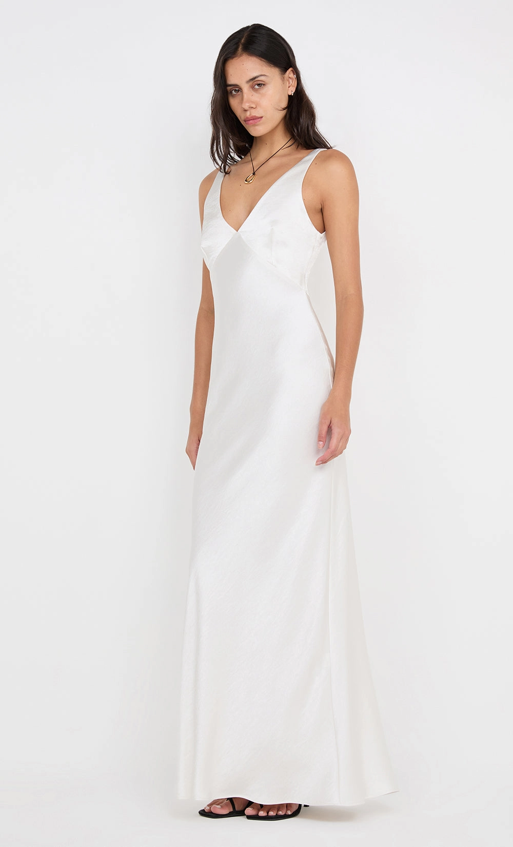 Sleek Outline Shore Time AUSTEN V NECK MAXI DRESS - IVORY