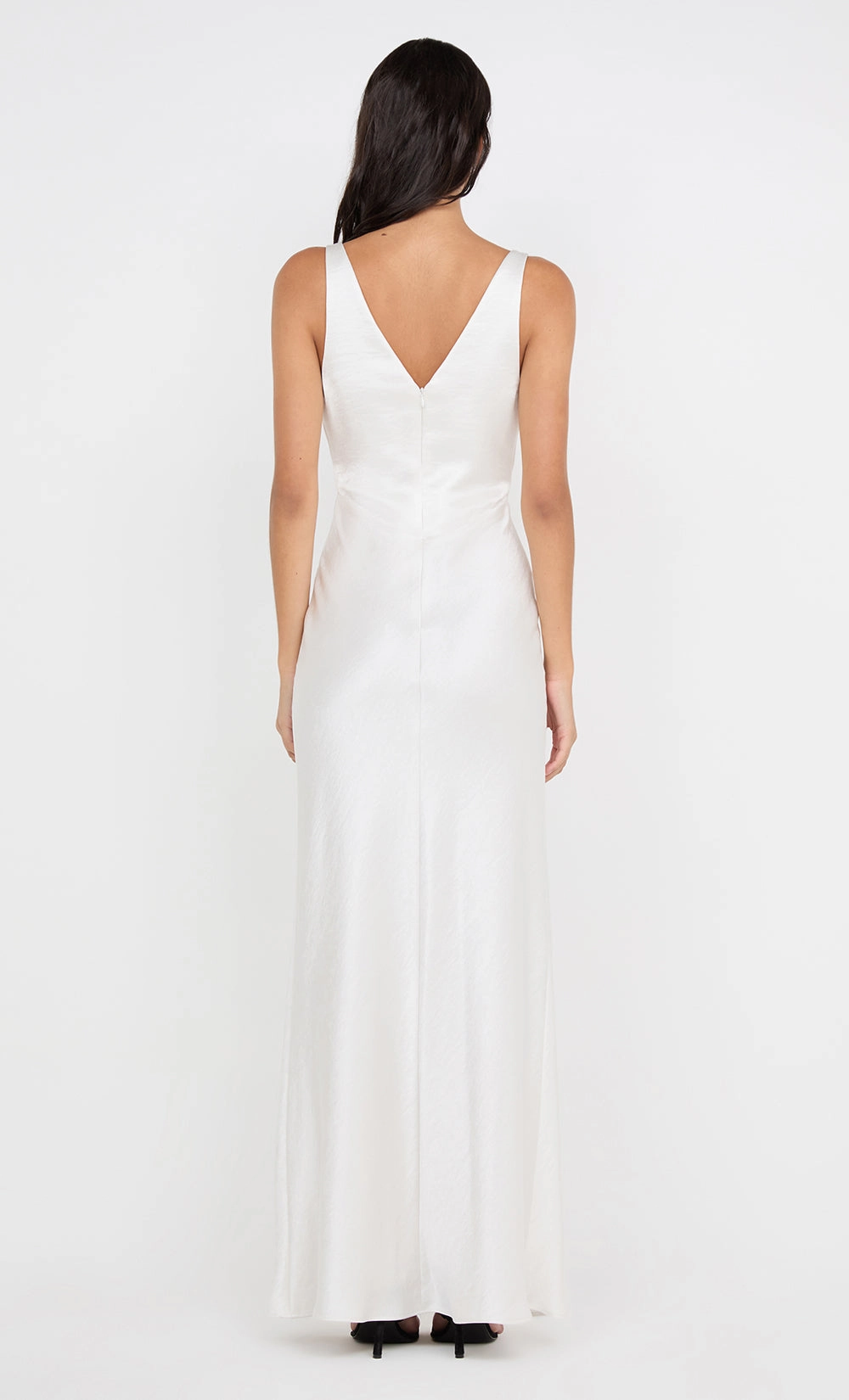 Sleek Volume AUSTEN V NECK MAXI DRESS - IVORY