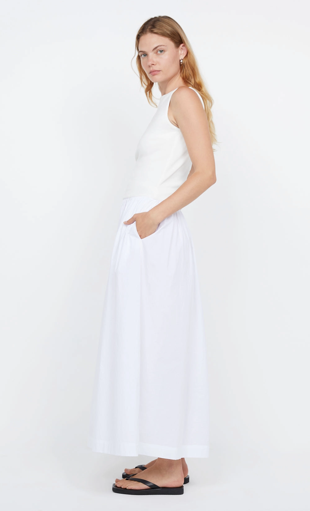 FREYA BOAT NECK DRESS - IVORY Classic Layering