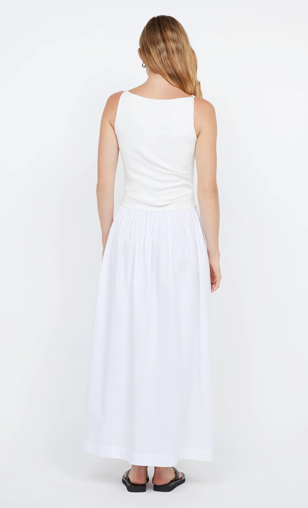 Romantic Hour Earth Colors FREYA BOAT NECK DRESS - IVORY