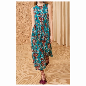 Irina Dress in Jade Floral Front-Zip Timeless elegance