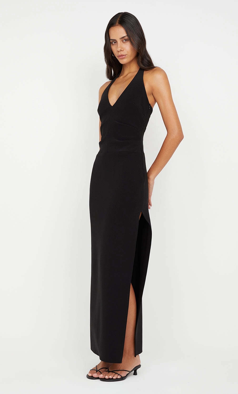 ARIVEN HALTER MAXI DRESS - BLACK Feminine Mood