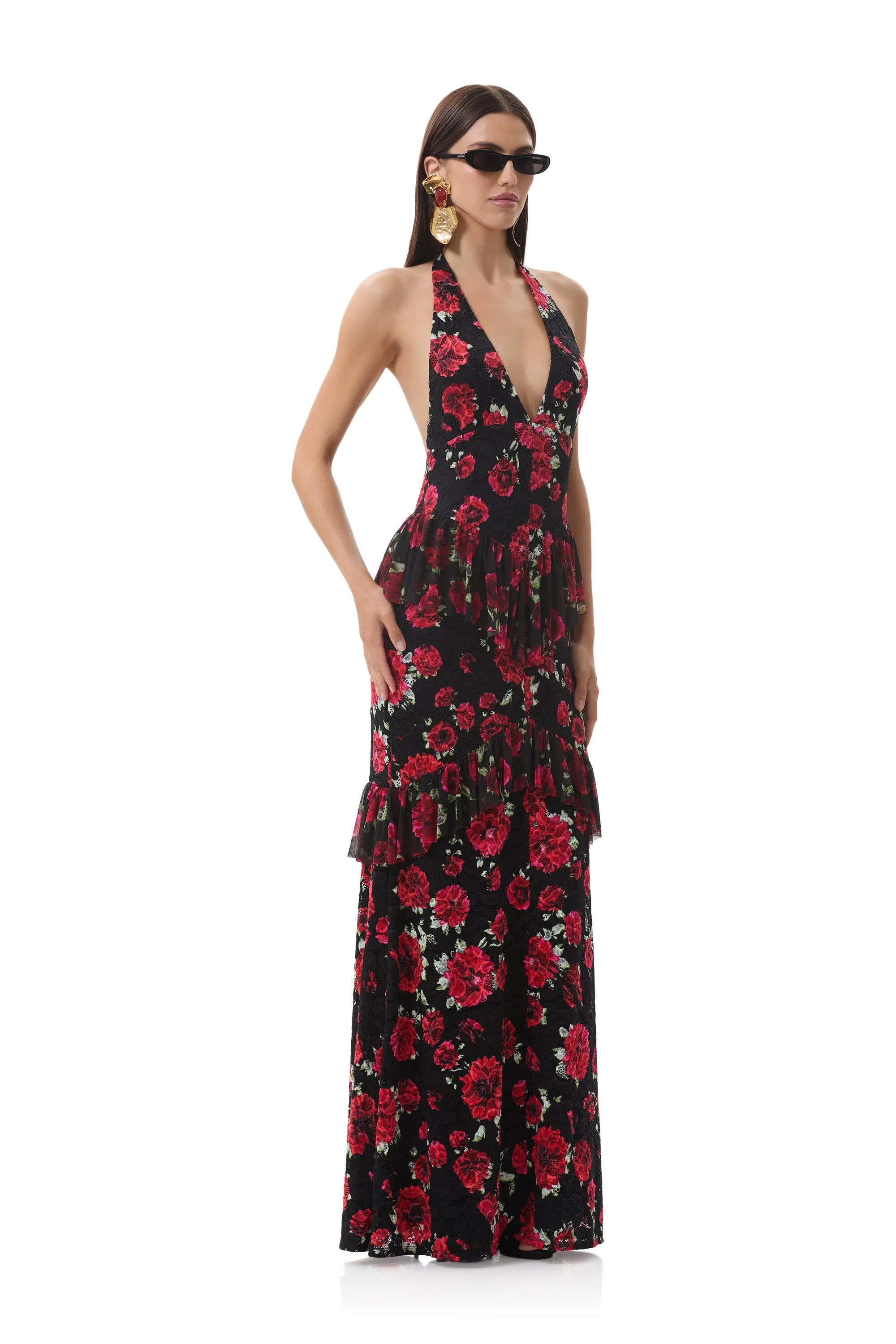 Athens Crochet Lace Dress - Painted Roses Urban Drape All-Season Comfort