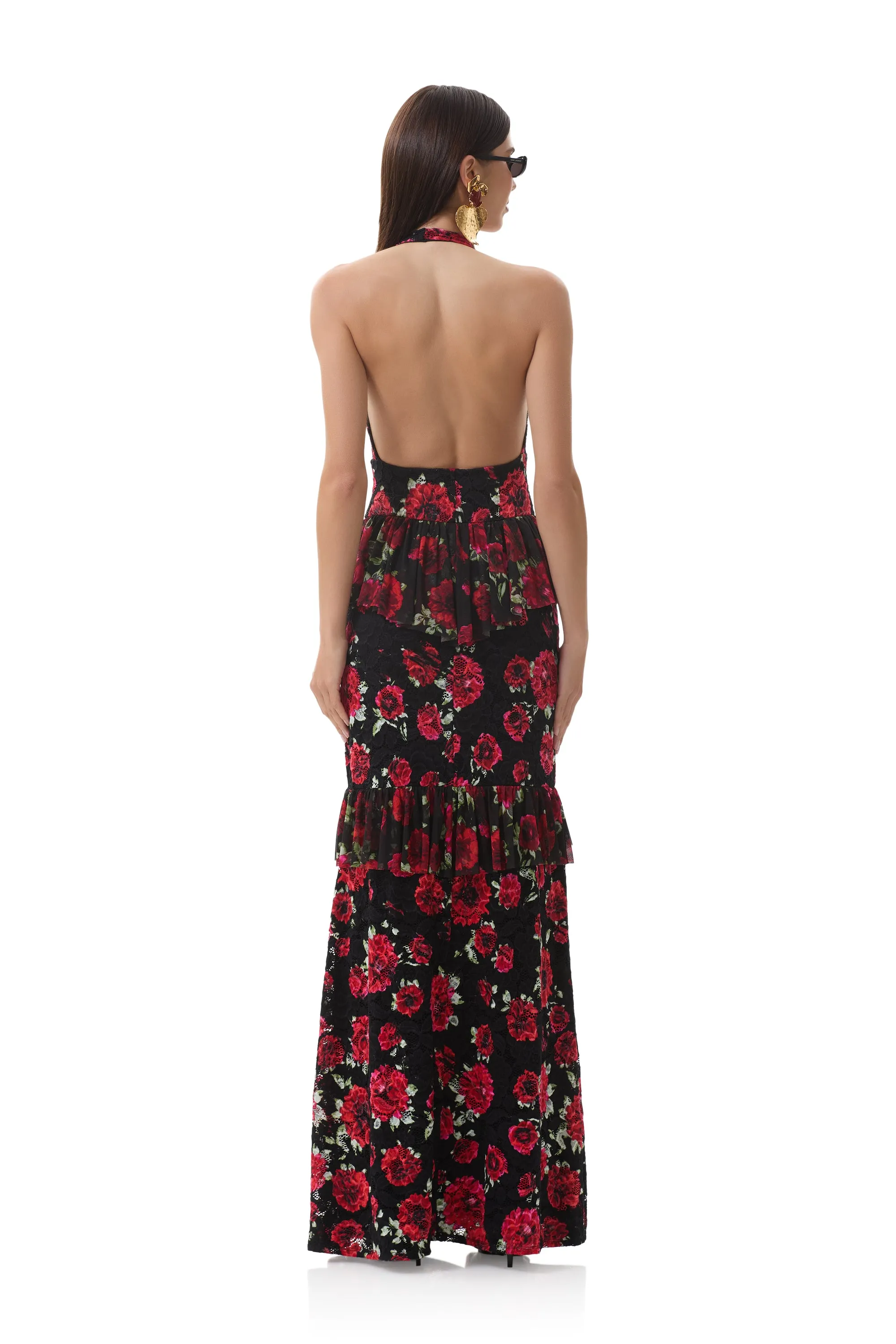 Layered Comfort Athens Crochet Lace Dress - Painted Roses