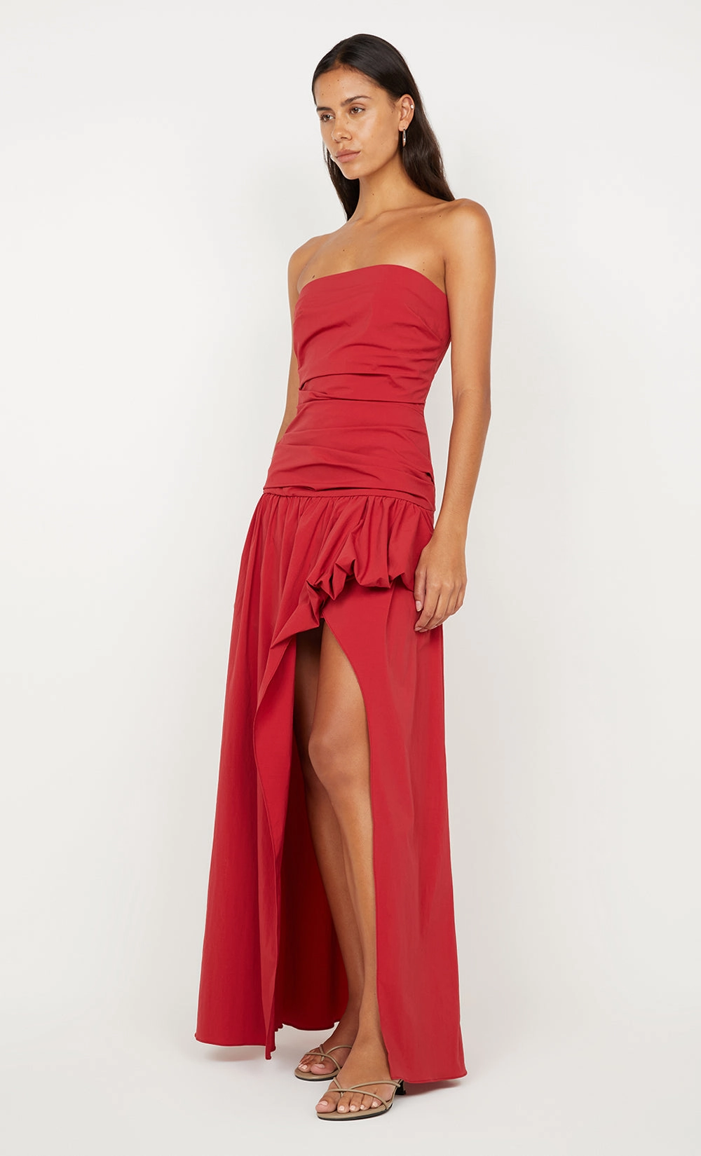 DANTE STRAPLESS MAXI DRESS - CHERRY Quick Elegance Trendy Fit