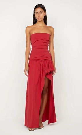 DANTE STRAPLESS MAXI DRESS - CHERRY Kind Glow Timeless Trend