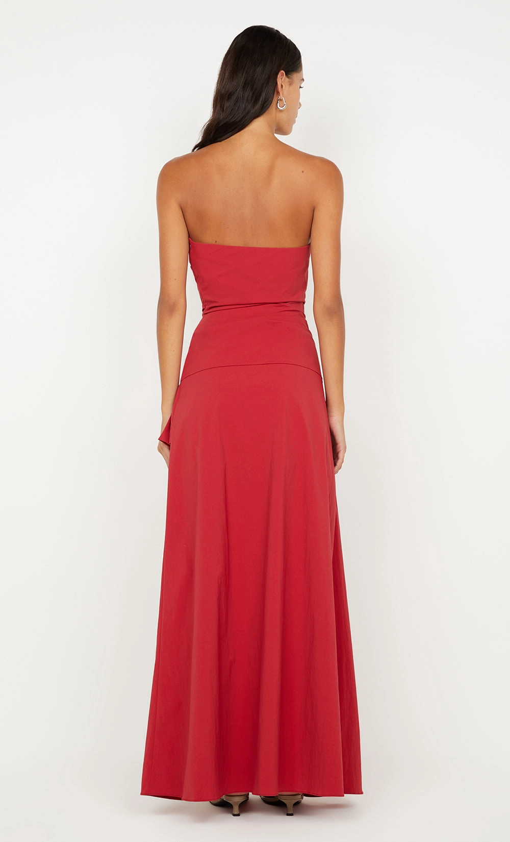 Clean Mood Family Warm DANTE STRAPLESS MAXI DRESS - CHERRY