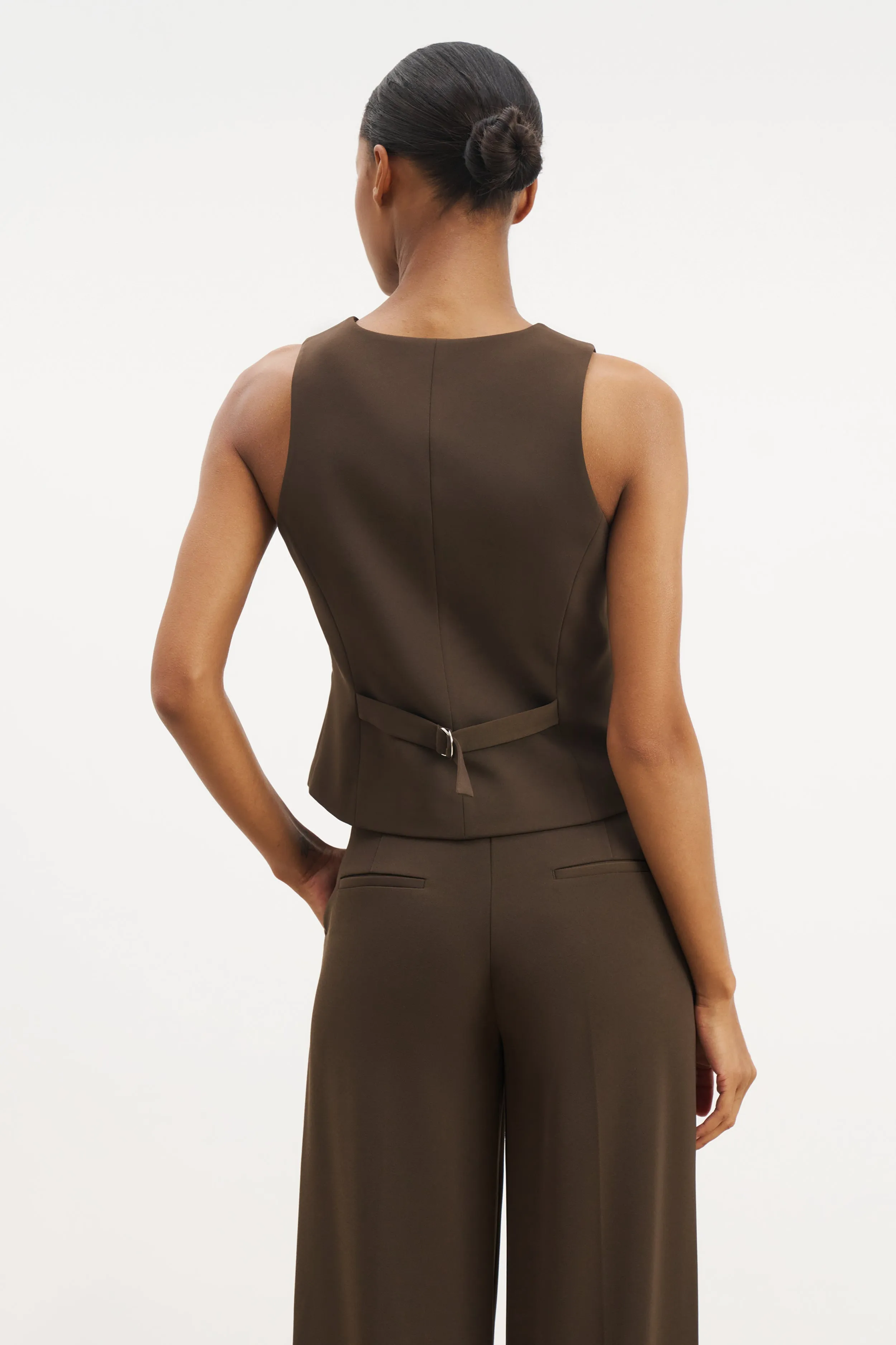 Clean Cut Waistcoat - Carob ResilientStretch QuickDry Technology