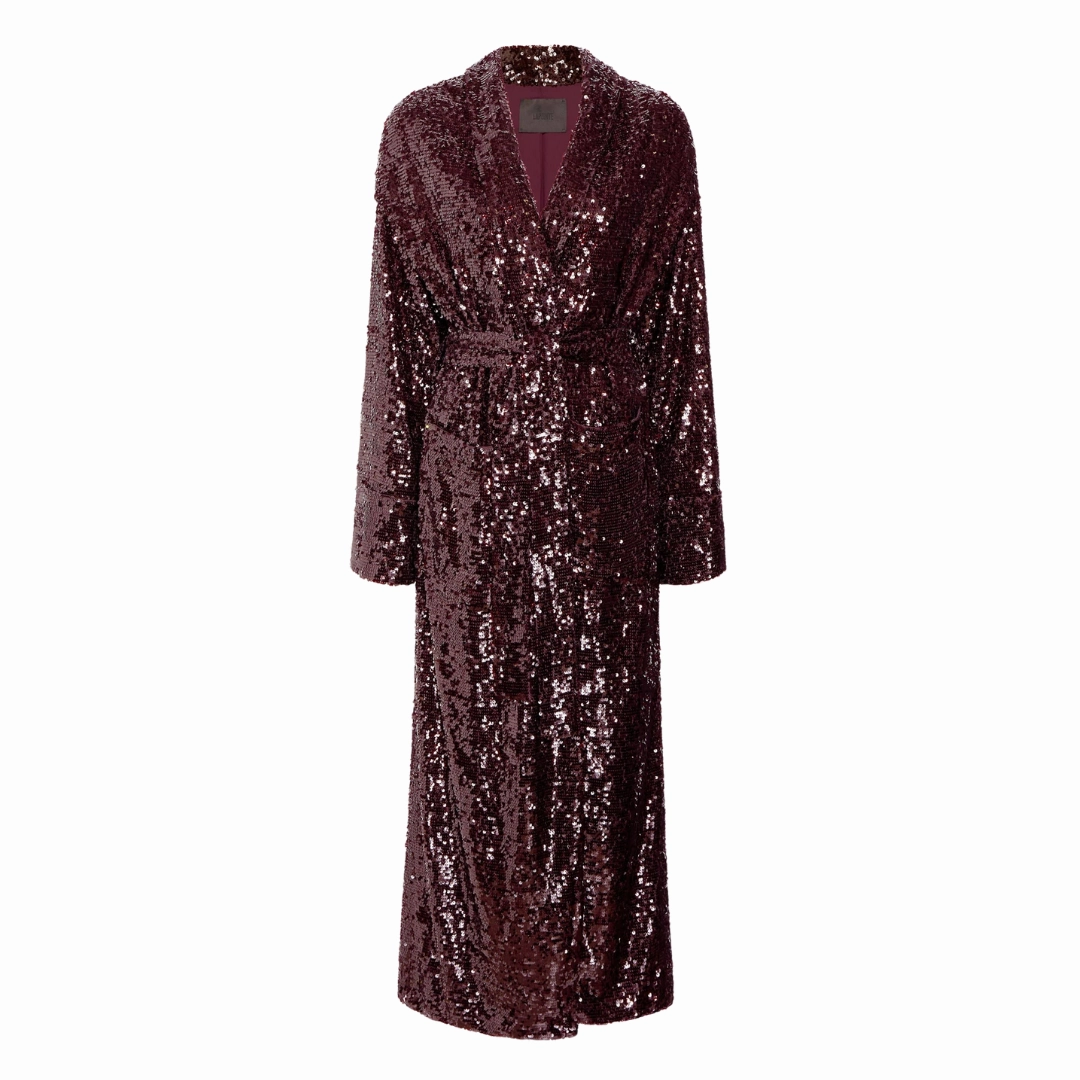 CompactPacking Bonded seams Mulberry Sequin Duster