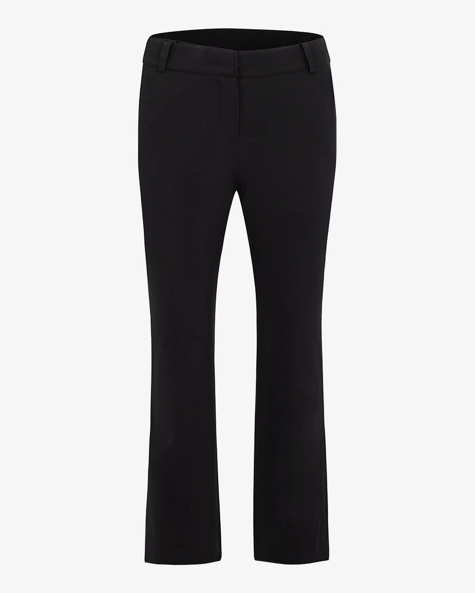 High waist back opening bootcut pants - Black Breathable layers Decorative stitching