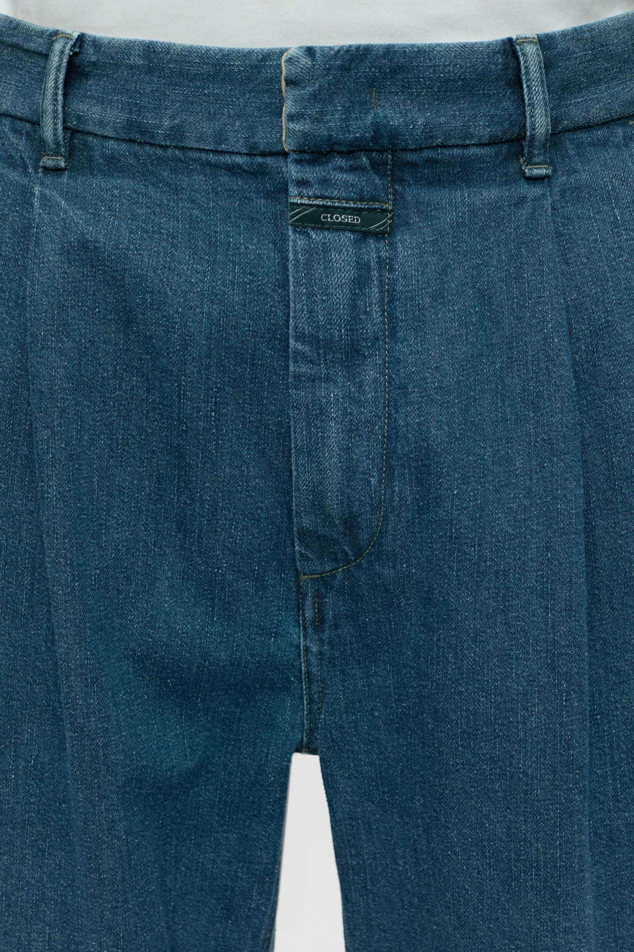 CLOSED MENS BLOMBERG WIDE RELAXED DENIM - DARK BLUE