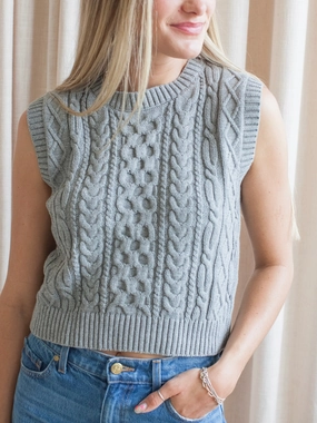 Colby Knit Vest - Grey Chic Comforted QuickDry Weave