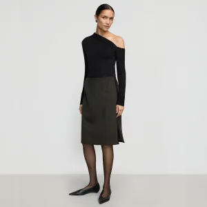 Colette Contrast Leather-Trim Skirt Fashion Mood Limited Quantity