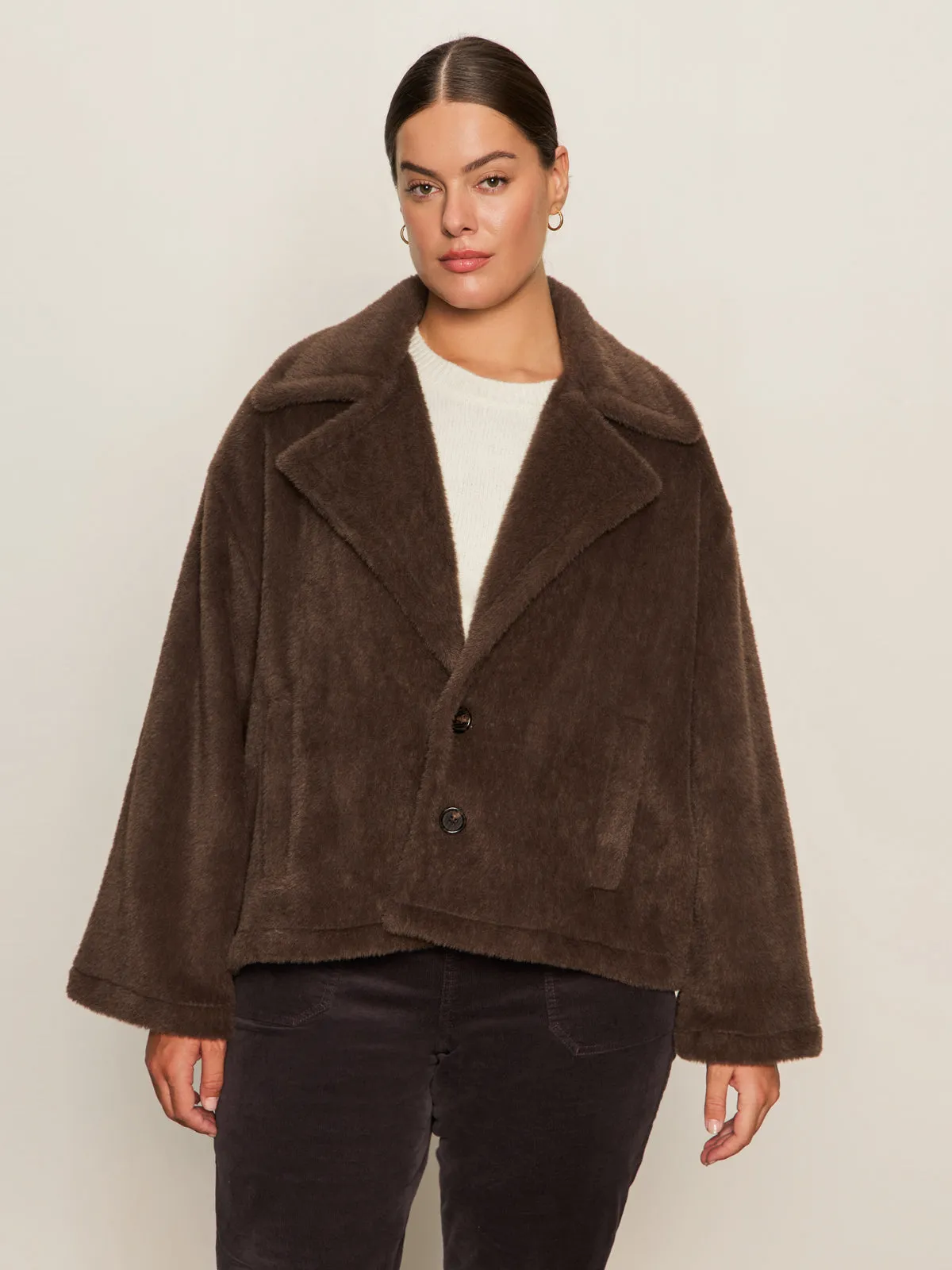 MultiPanel Design Colette Fur Jacket Choco Chip Extended Sizing