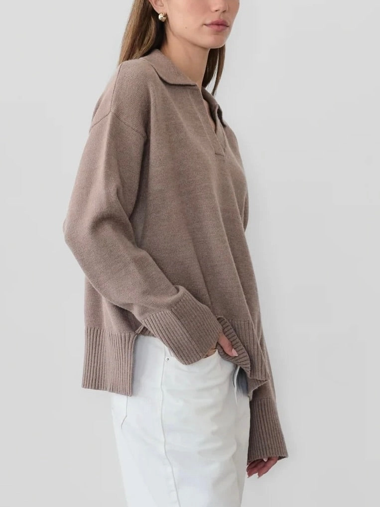 Colette Collared Sweater Fresh Warmth Breathable Yarn