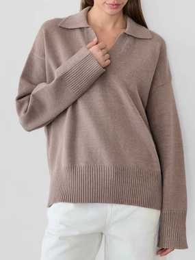 Colette Collared Sweater Luxe Layer Comfort Stretch