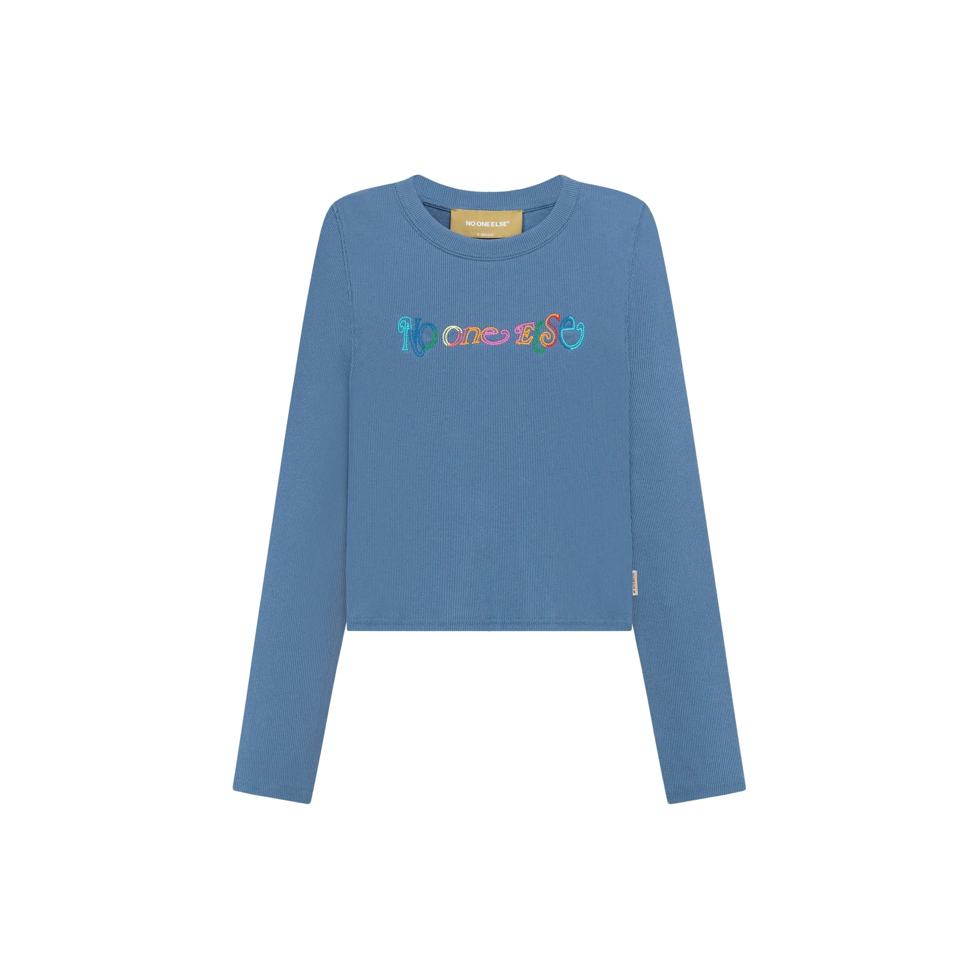 Color Embroidered Cropped T-Shirt