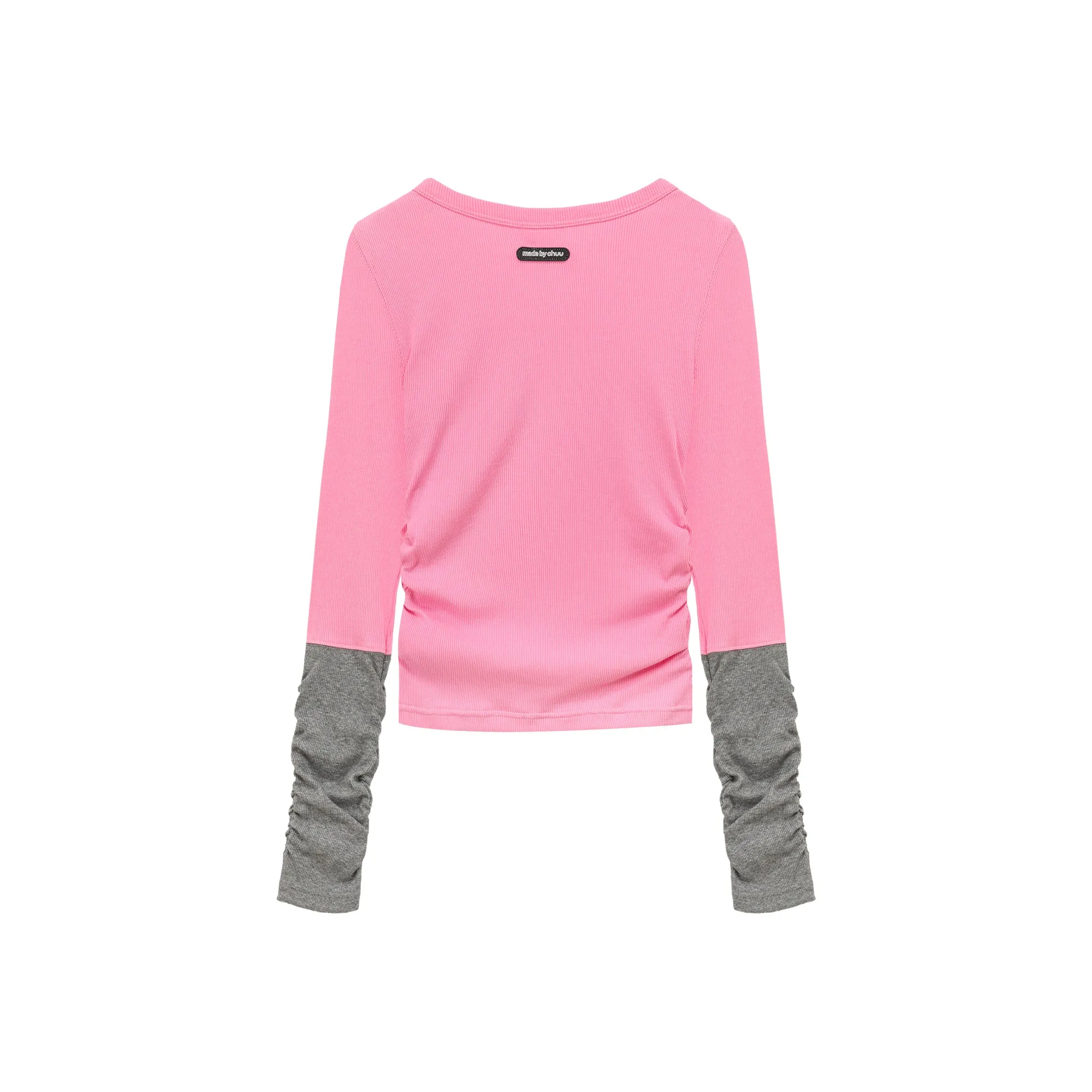 Color Matching Cropped Heart Cutout T-Shirt