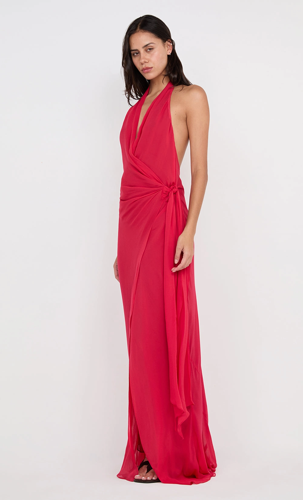 SONEVA WRAP DRESS - STRAWBERRY Pure Shape Fitted Neat