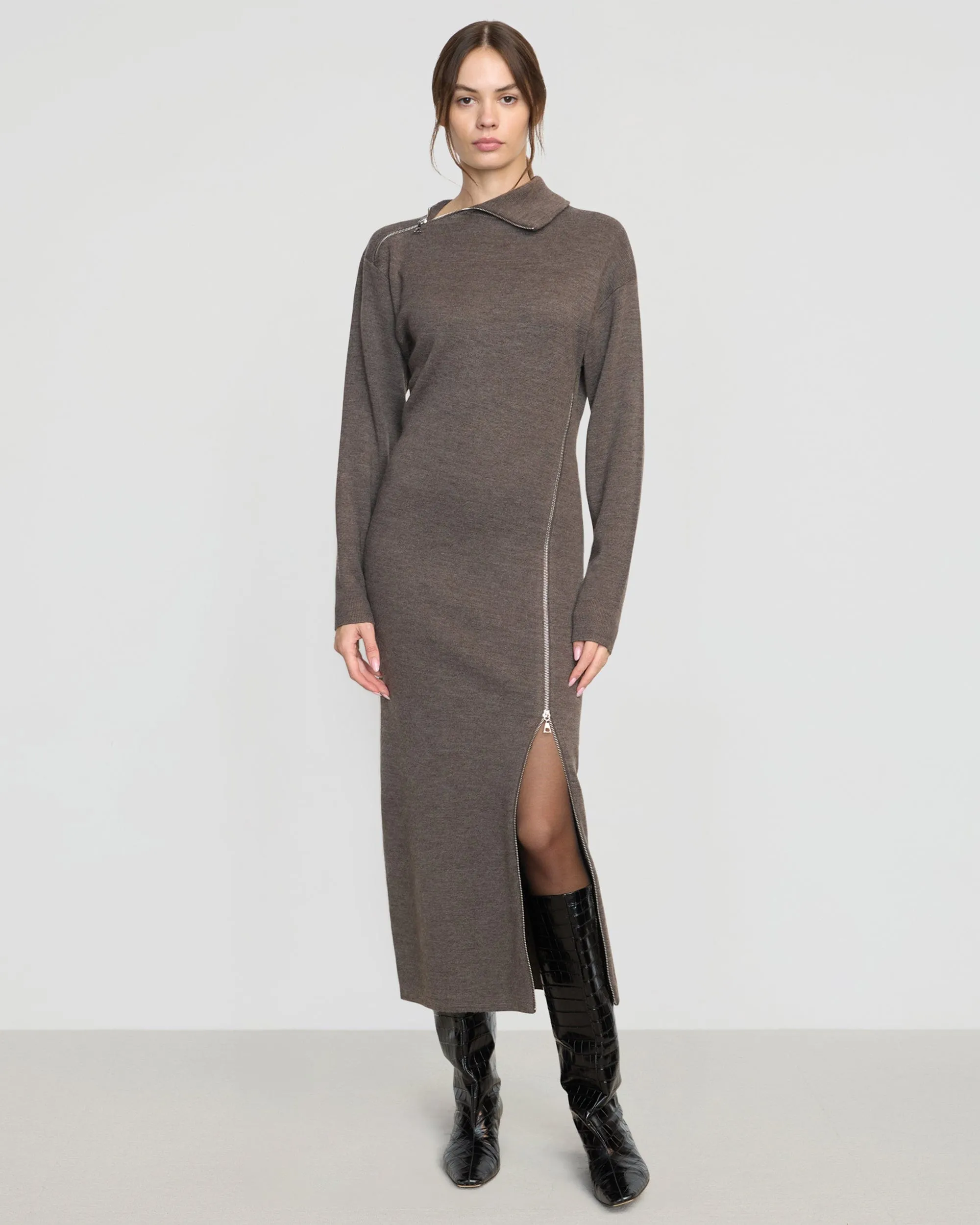 Yara Zipper Sweater Dress Subtle Comfort