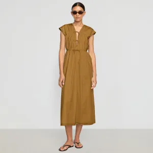 Street Mood Chilly Weather Layer Shreya Tie-Front Organic Cotton Dress