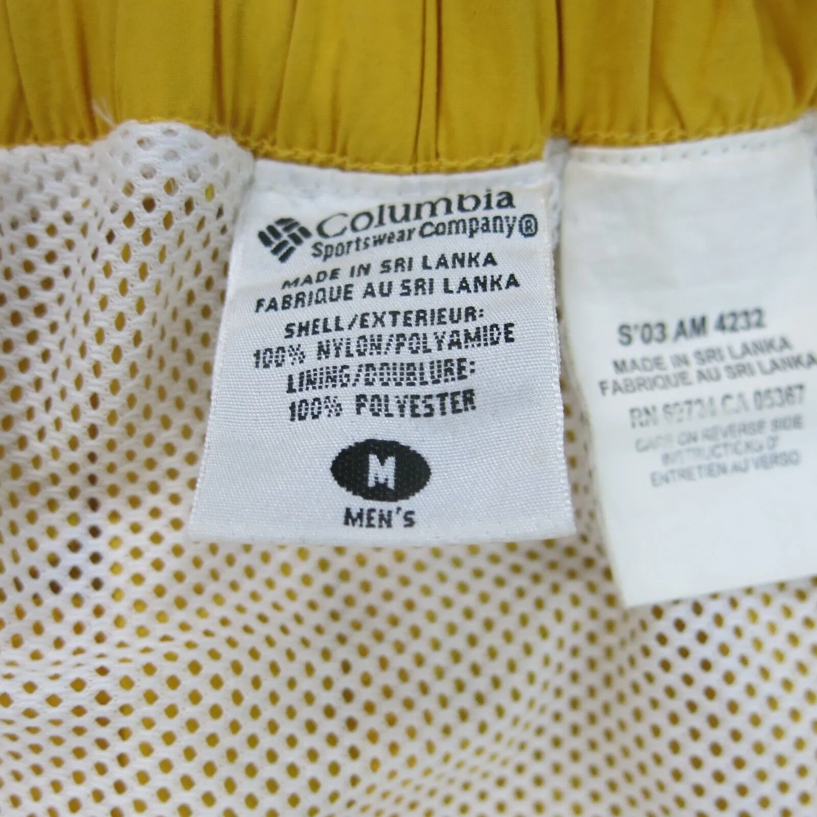 Columbia Shorts Mens Medium Yellow Cargo Pockets Outdoors Workwear Casual Logo