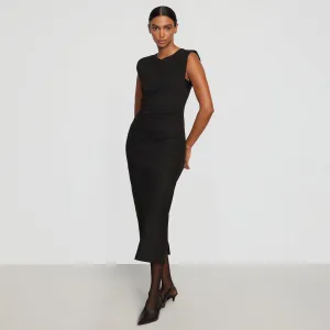 Light Finish Iman Split-Hem Cotton Twill Dress