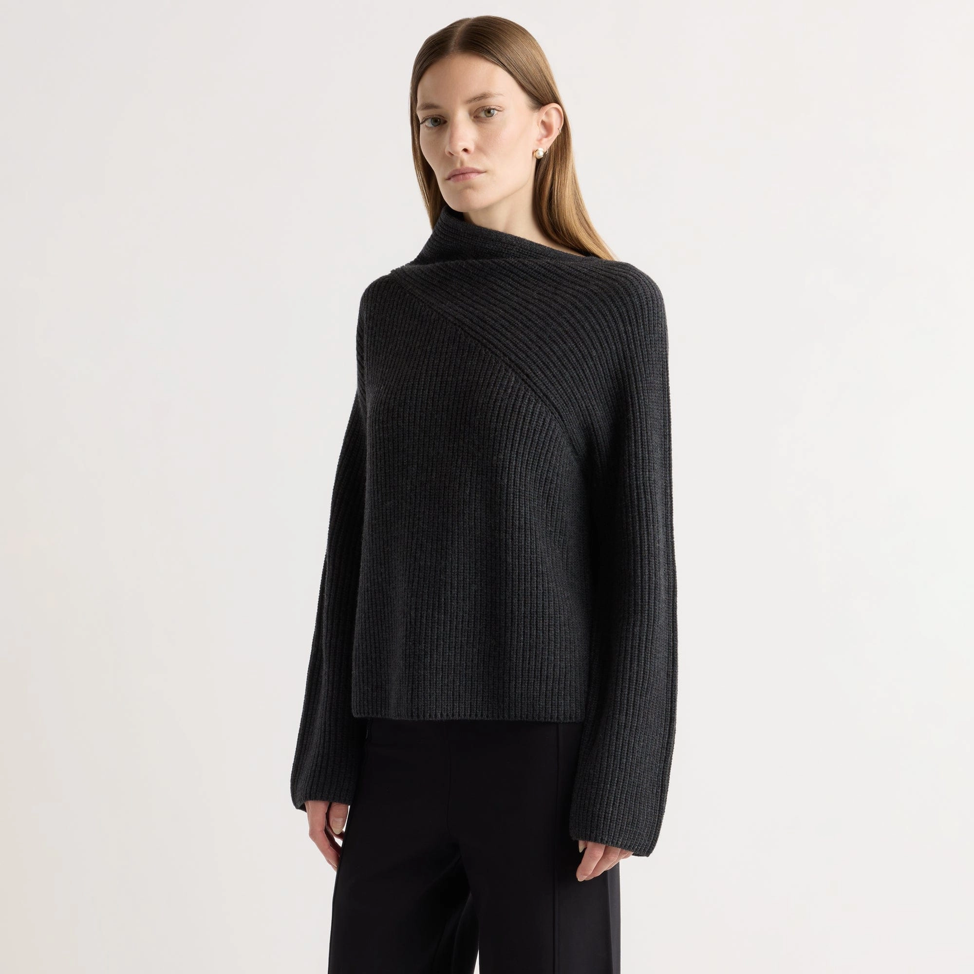 Julisa Asymmetric-Neck Sweater Cozy Everyday Wear