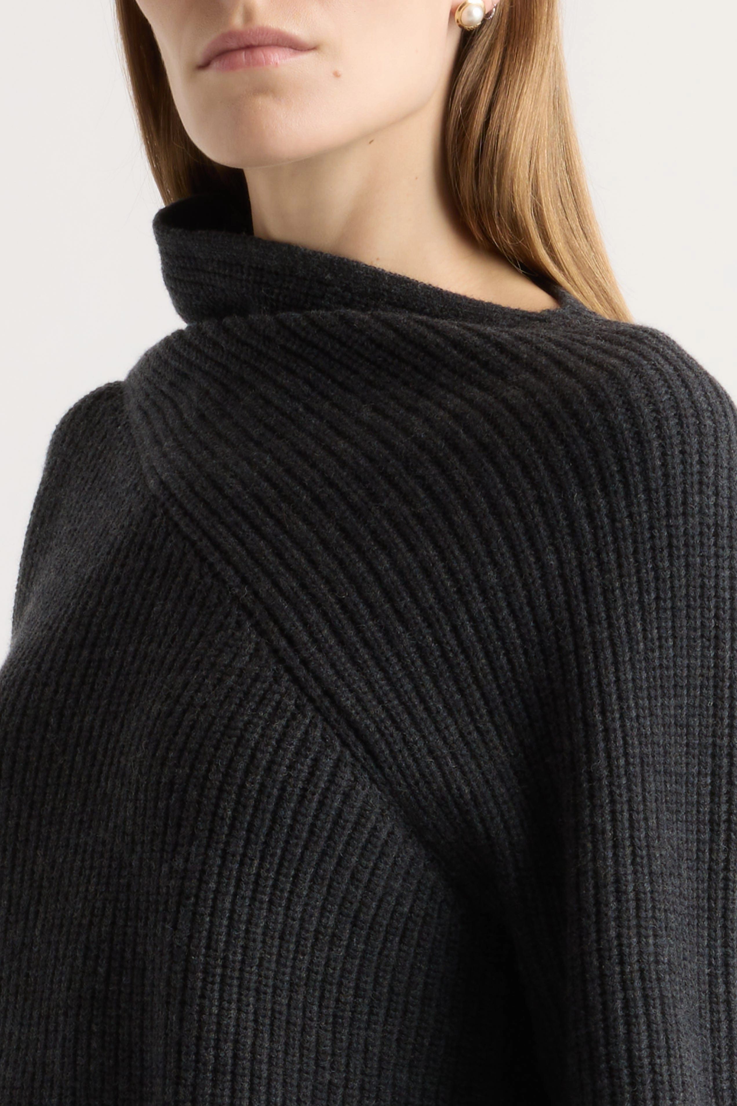 Warm and Fashionable Julisa Asymmetric-Neck Sweater