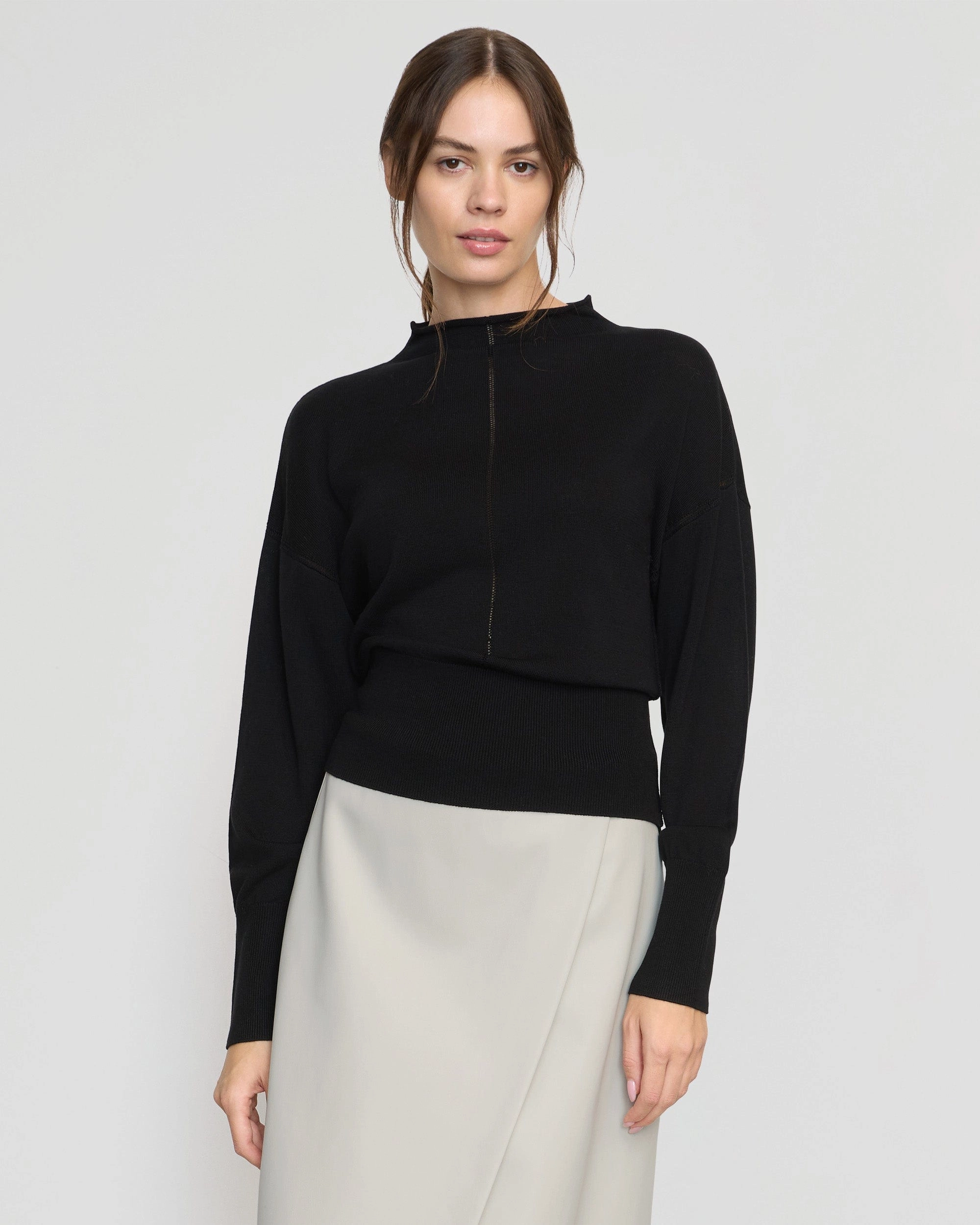 Jillian Pointelle Tencel-Wool Sweater Hypoallergenic Fiber