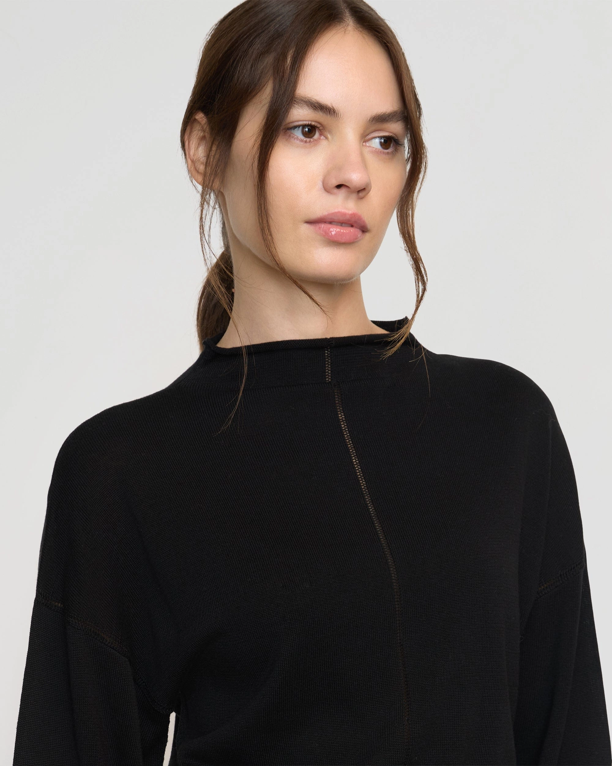 Sleek Movement Jillian Pointelle Tencel-Wool Sweater