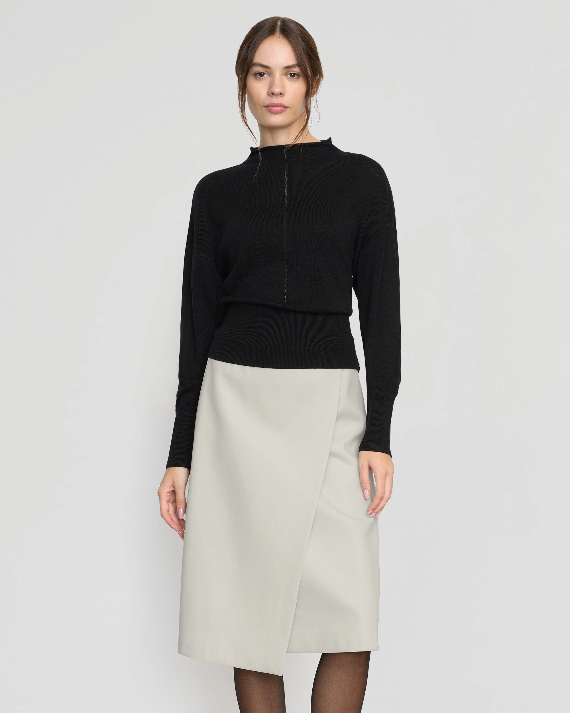 Jillian Pointelle Tencel-Wool Sweater Layered Chic Fade Resistant Dye