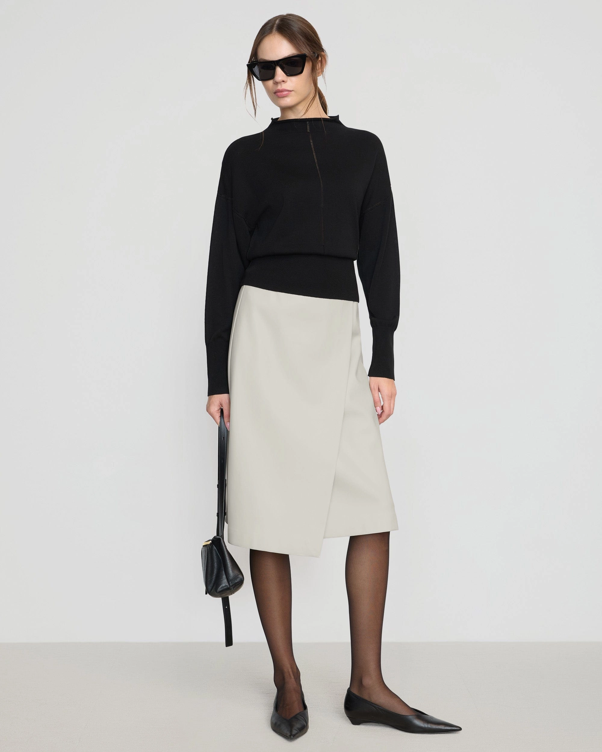 Luxe Wear Light Wear Jillian Pointelle Tencel-Wool Sweater