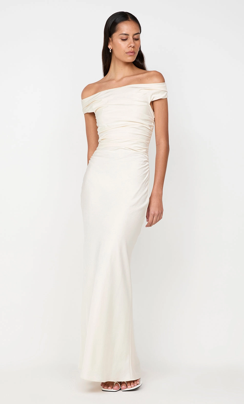 Relax Style Tall Girl ETERNITY OFF SHOULDER MAXI - CREAM