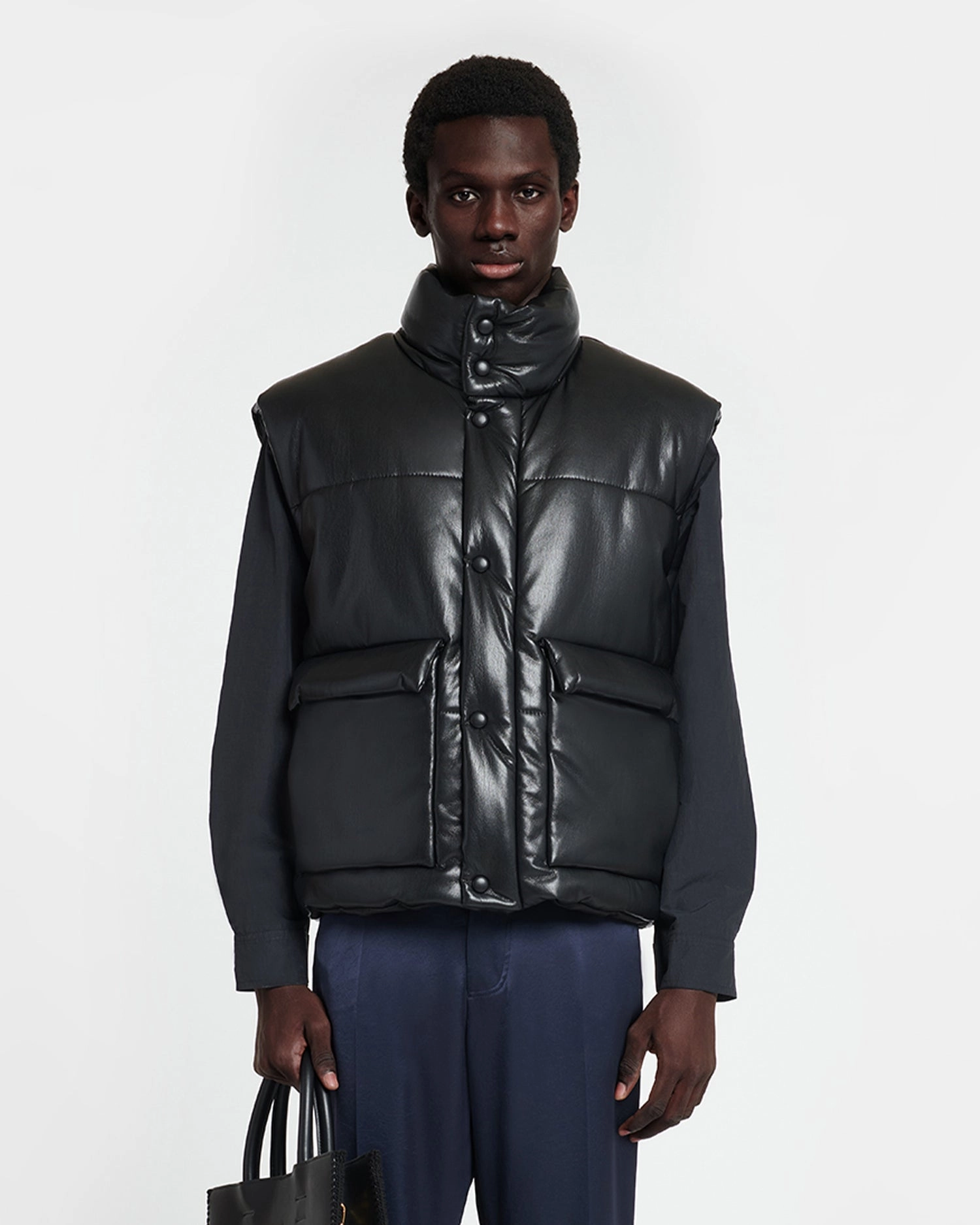 Toughness Jovan - Okobor? Alt-Leather Gilet - Black