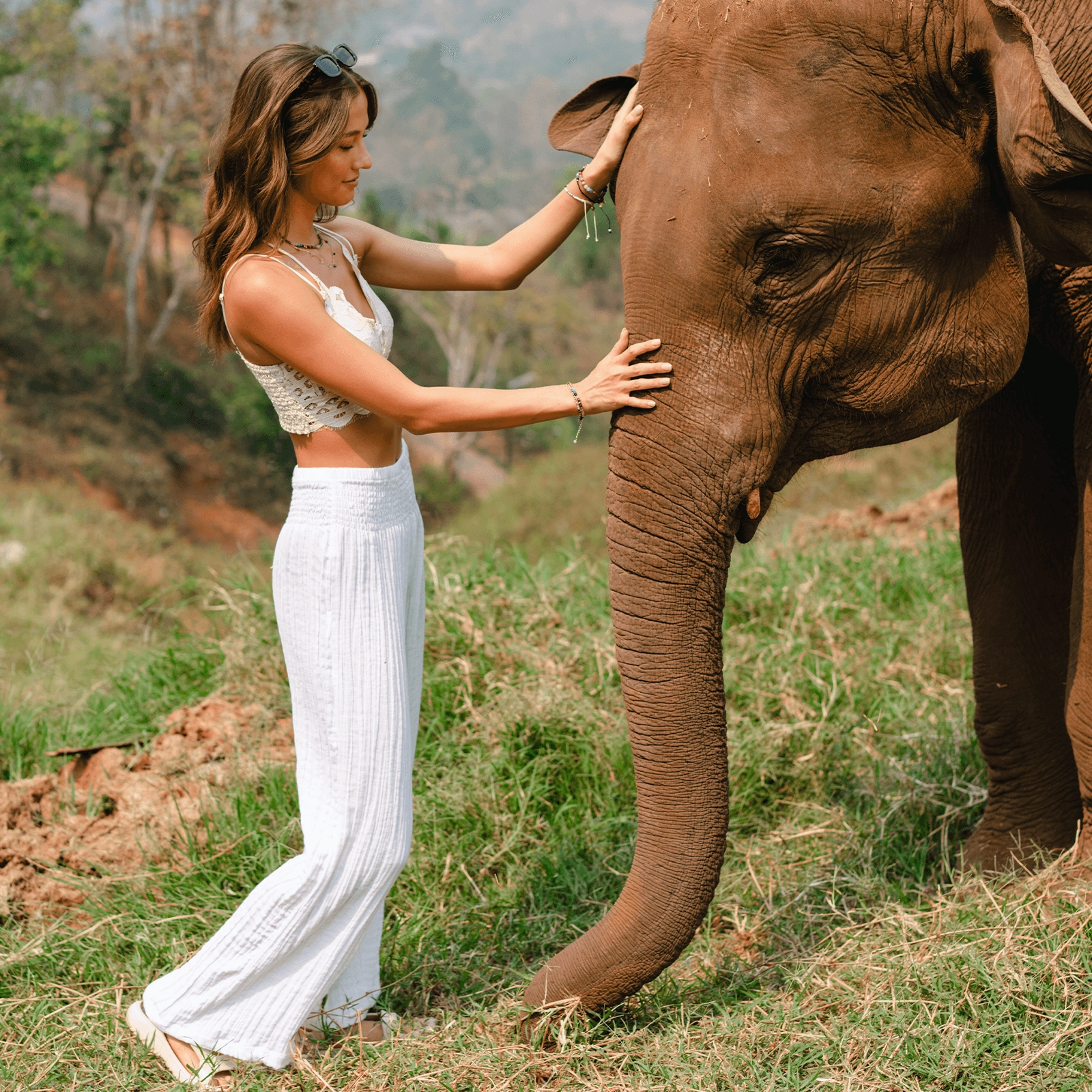 White Wide Leg Beach Cotton Pants Fit For Movement