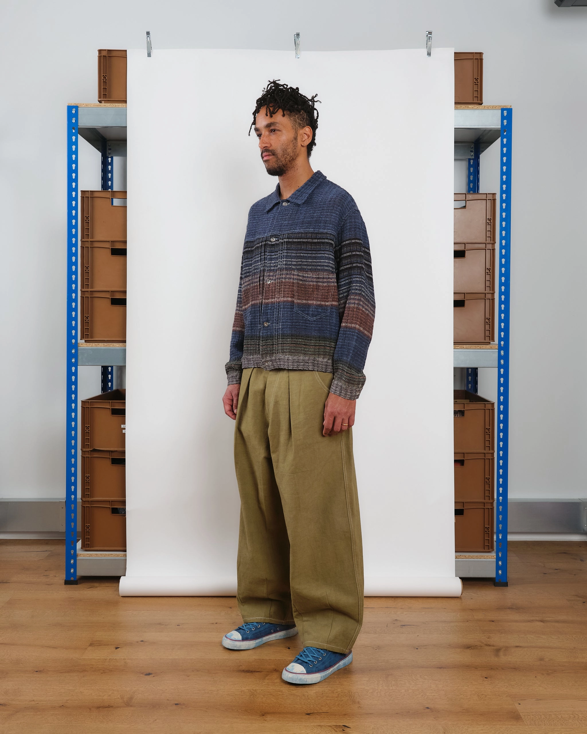Sundae Jacket - Indigo Blanket Handloom Minimalist Style Chill Outfit Trend Design