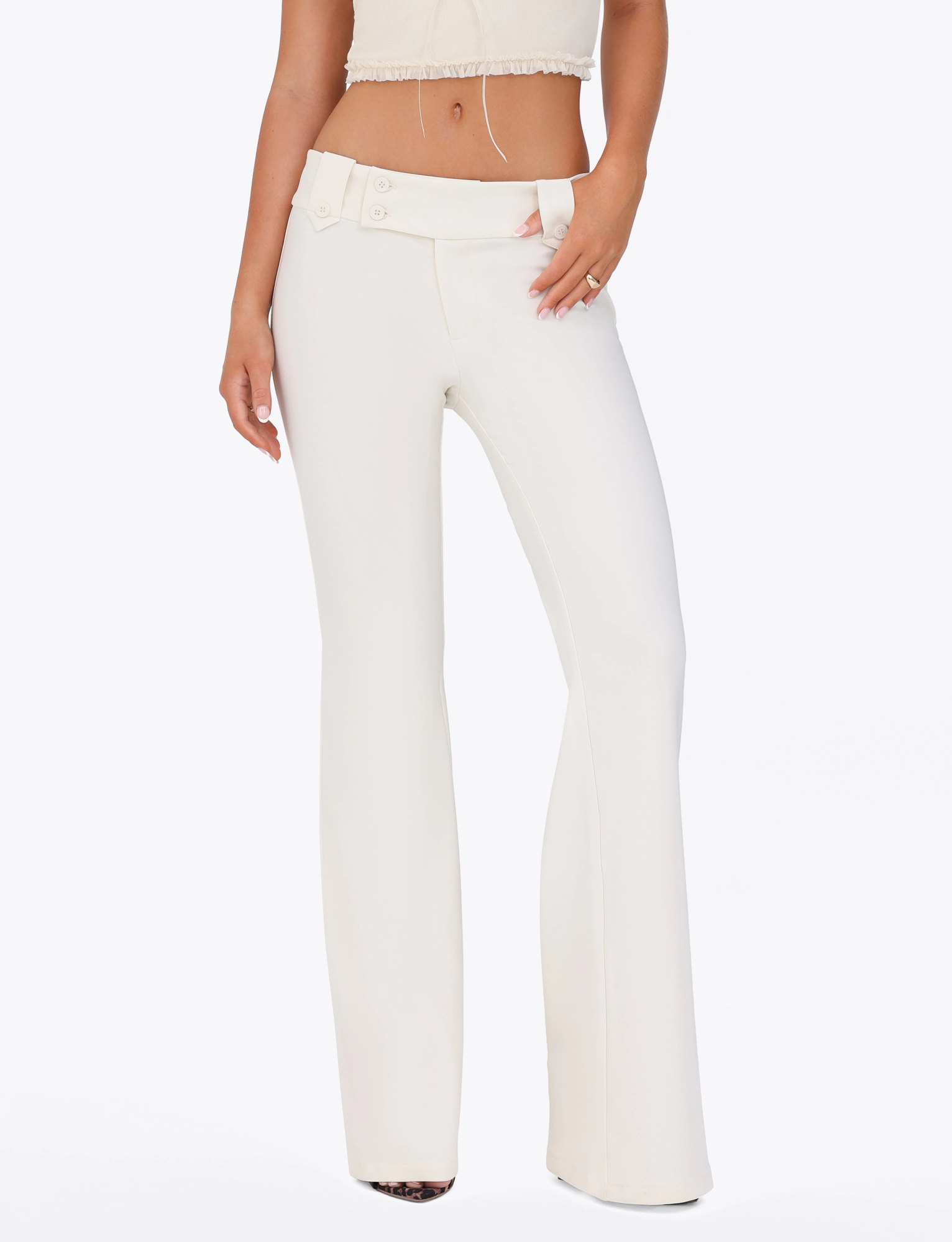 SecureZipperClosures Quick-Dry Fabric KITTIE PANT - WHITE : CREAM